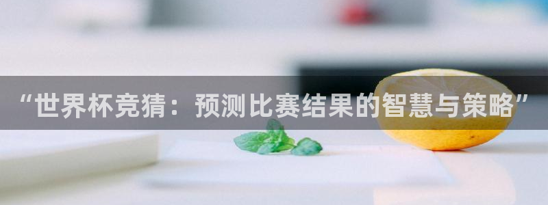 世界杯2026赛程：“世界杯竞猜：预测比赛结果的智慧与策略”